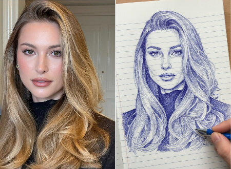 Foto a dibujo con tinta por IA